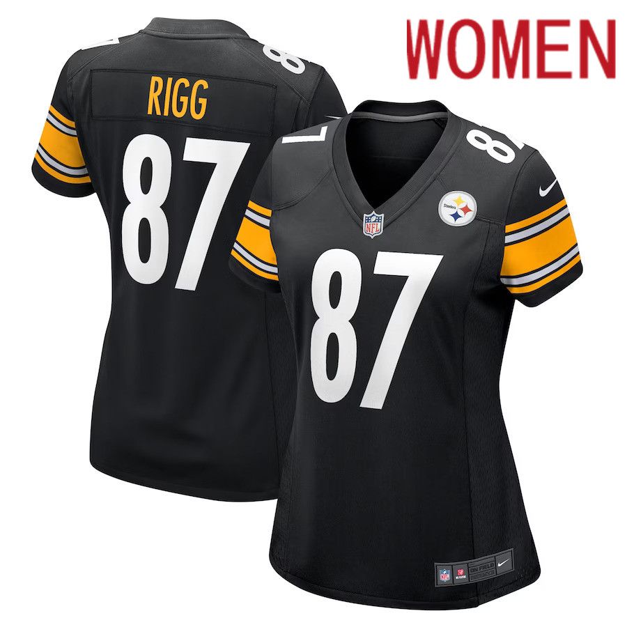 Women Pittsburgh Steelers #87 Justin Rigg Nike Black Game Player NFL Jersey->women nfl jersey->Women Jersey